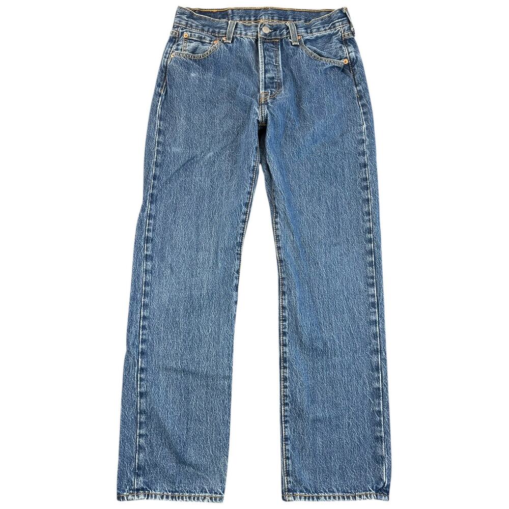 Levi’s 501 Original Fit Jeans Button Fly Medium Wash Straight Leg Fits 28x28